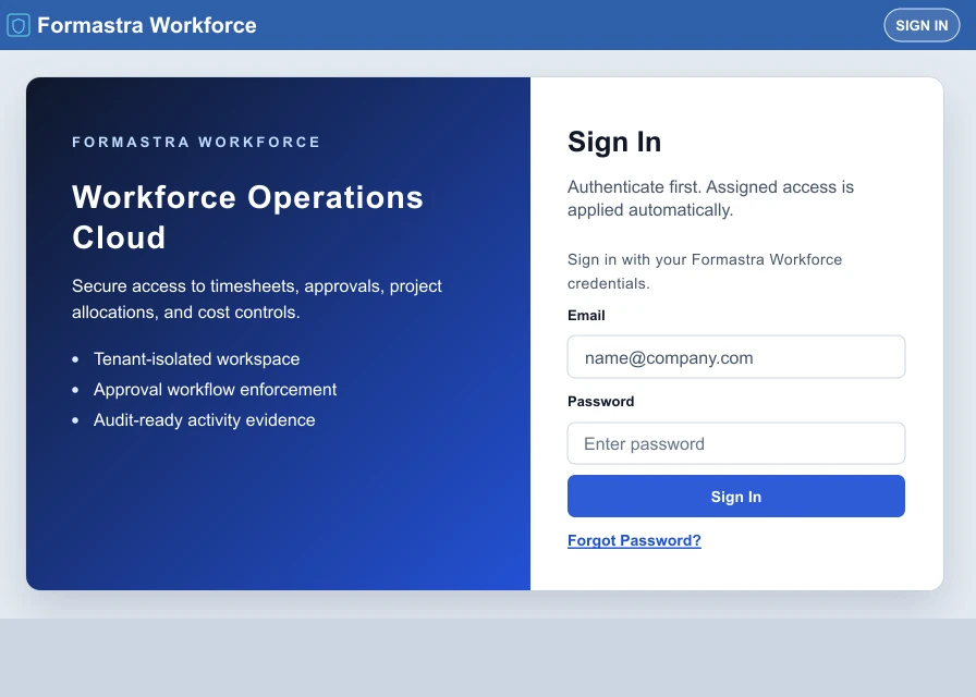 Formastra Workforce Operations Engine